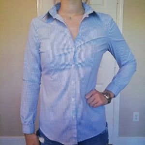 Beautiful Stradivarius Blue and White Shirt
